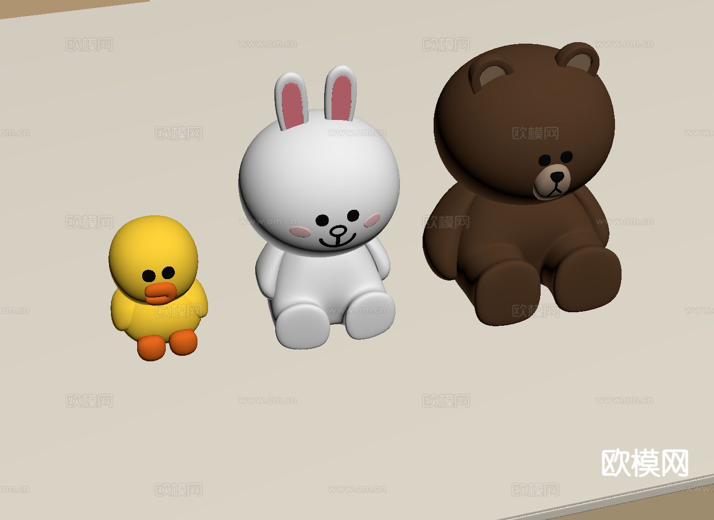 现代儿童玩具 摆件su模型下载（渲染图1）