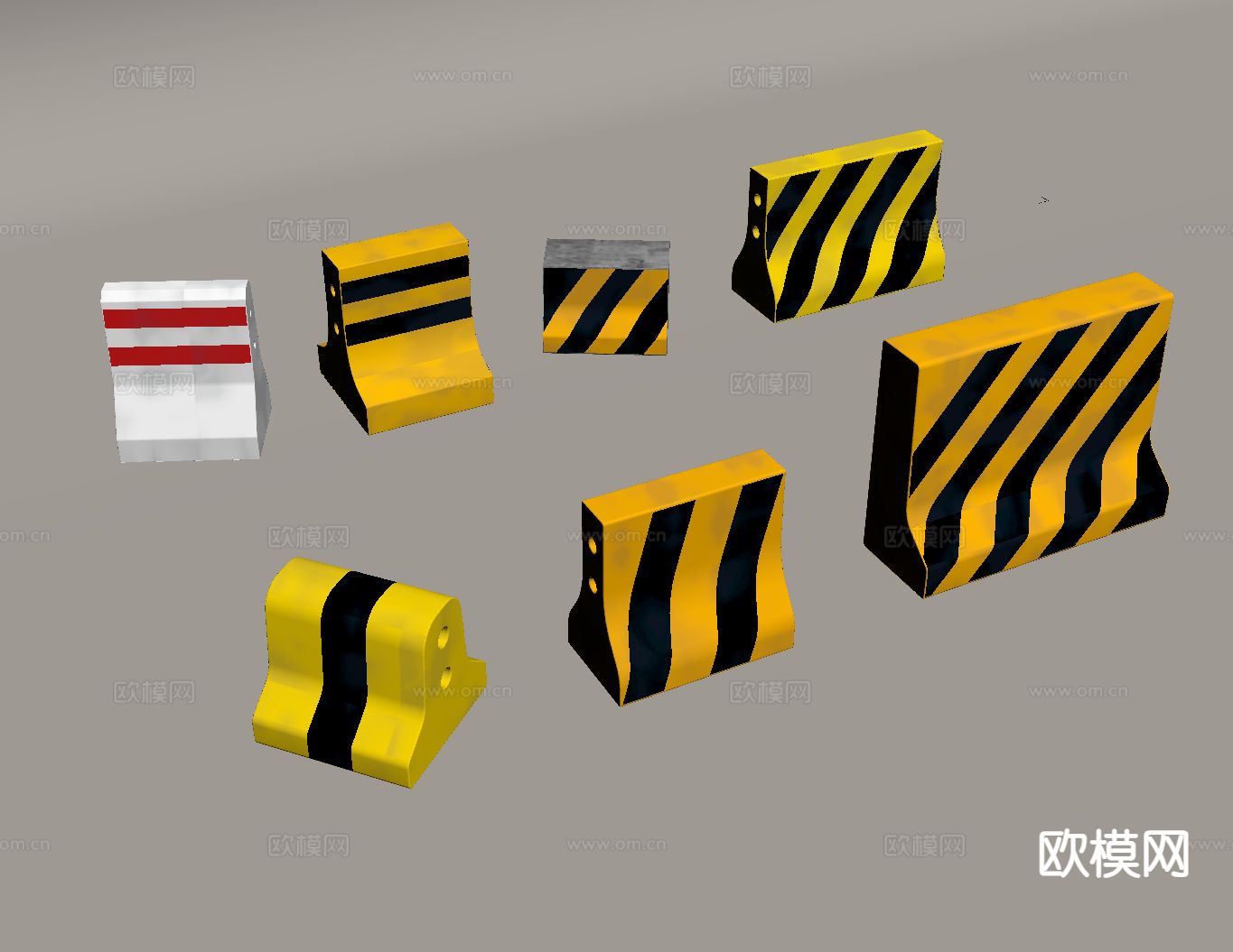 市政路障 水泥墩 隔离墩su模型下载（渲染图1）