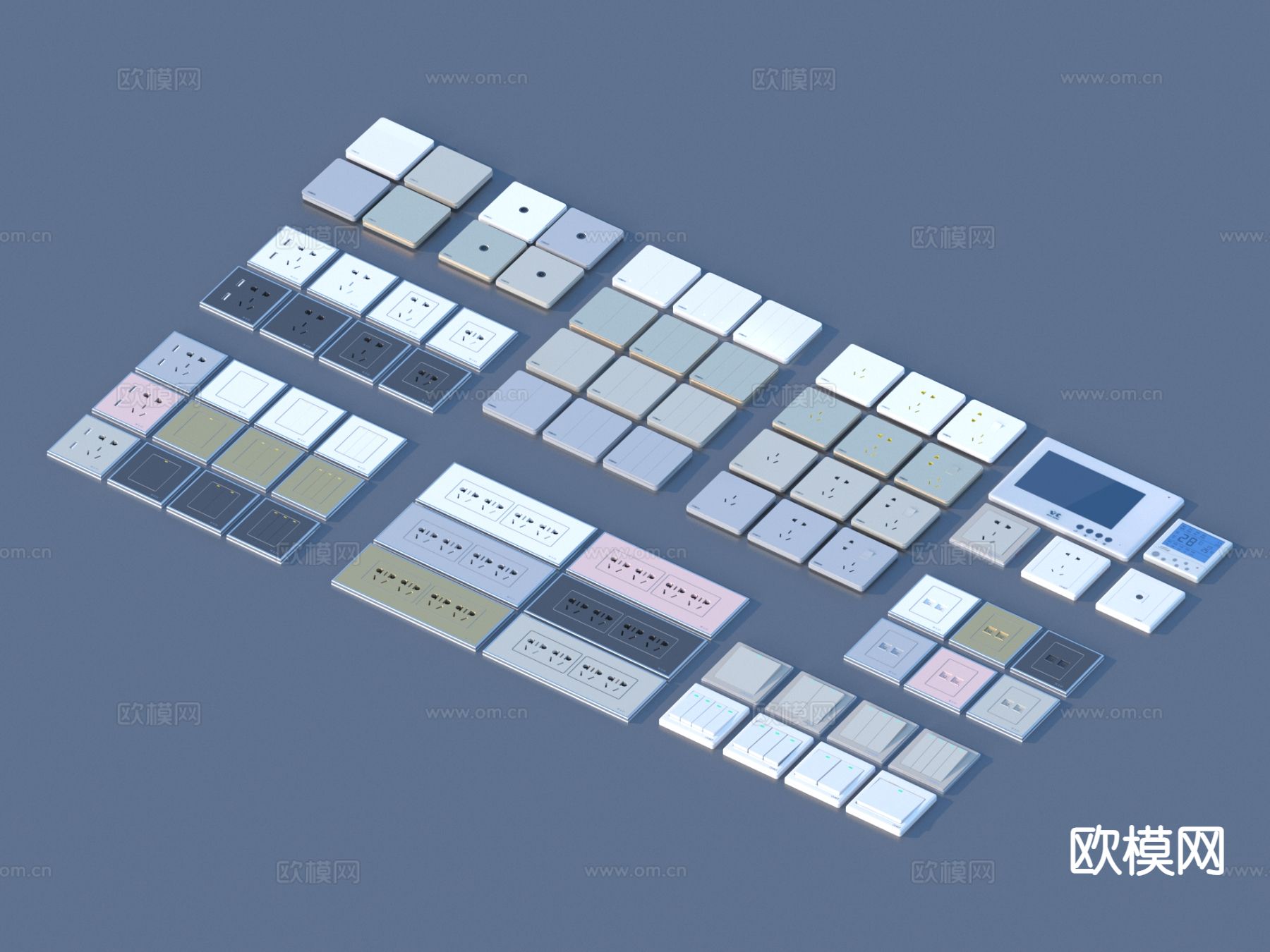 开关 插座 五金件3d模型