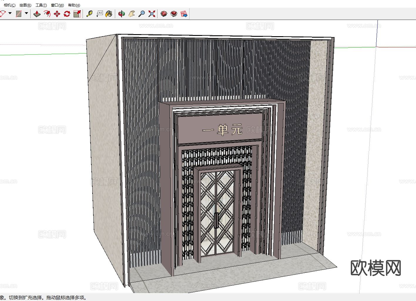 住宅入口 门厅免费su模型下载（渲染图1）