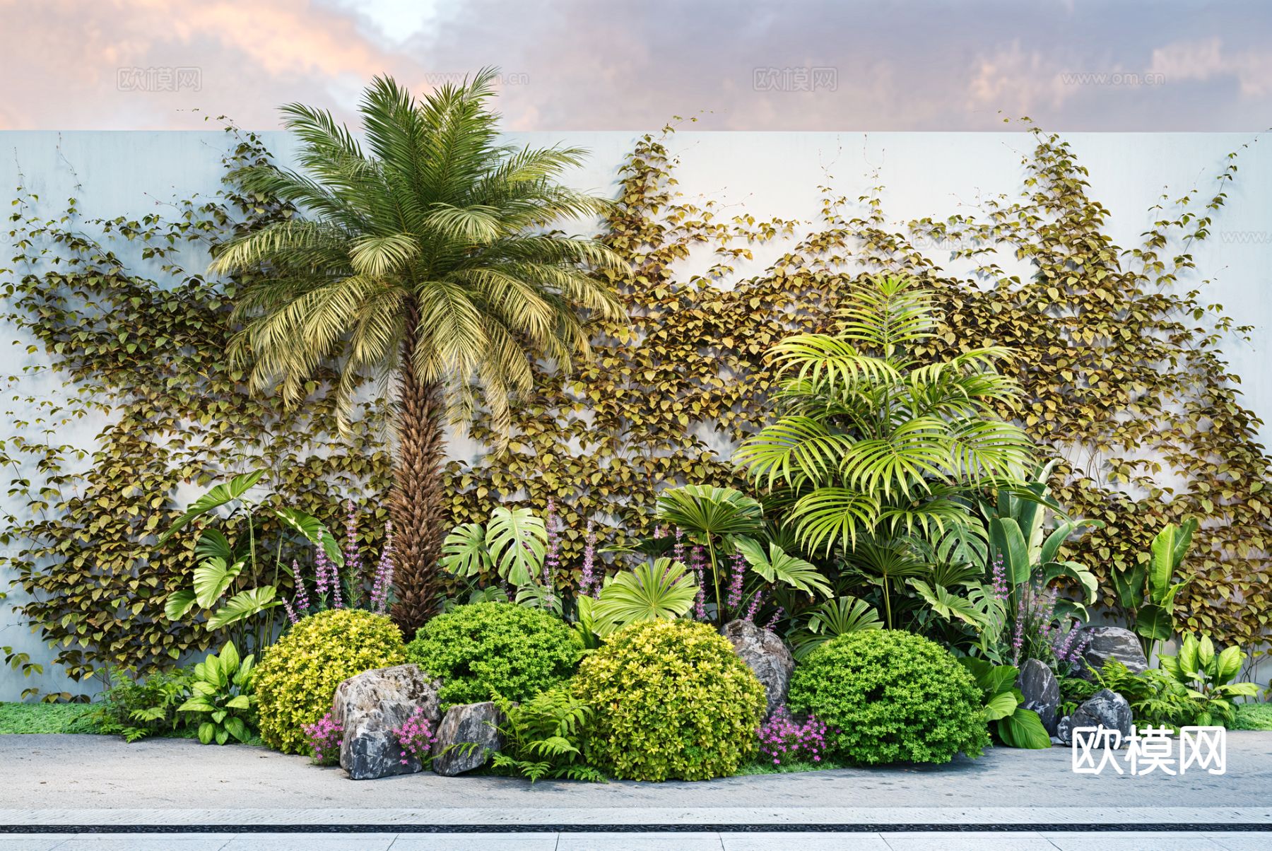 植物造景 植物堆 花境su模型下载（渲染图2）