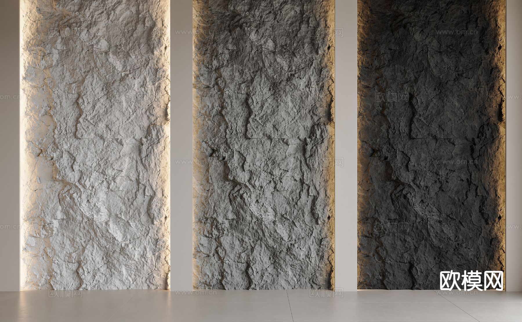 毛石墙 岩石墙 斧劈墙su模型下载（渲染图2）