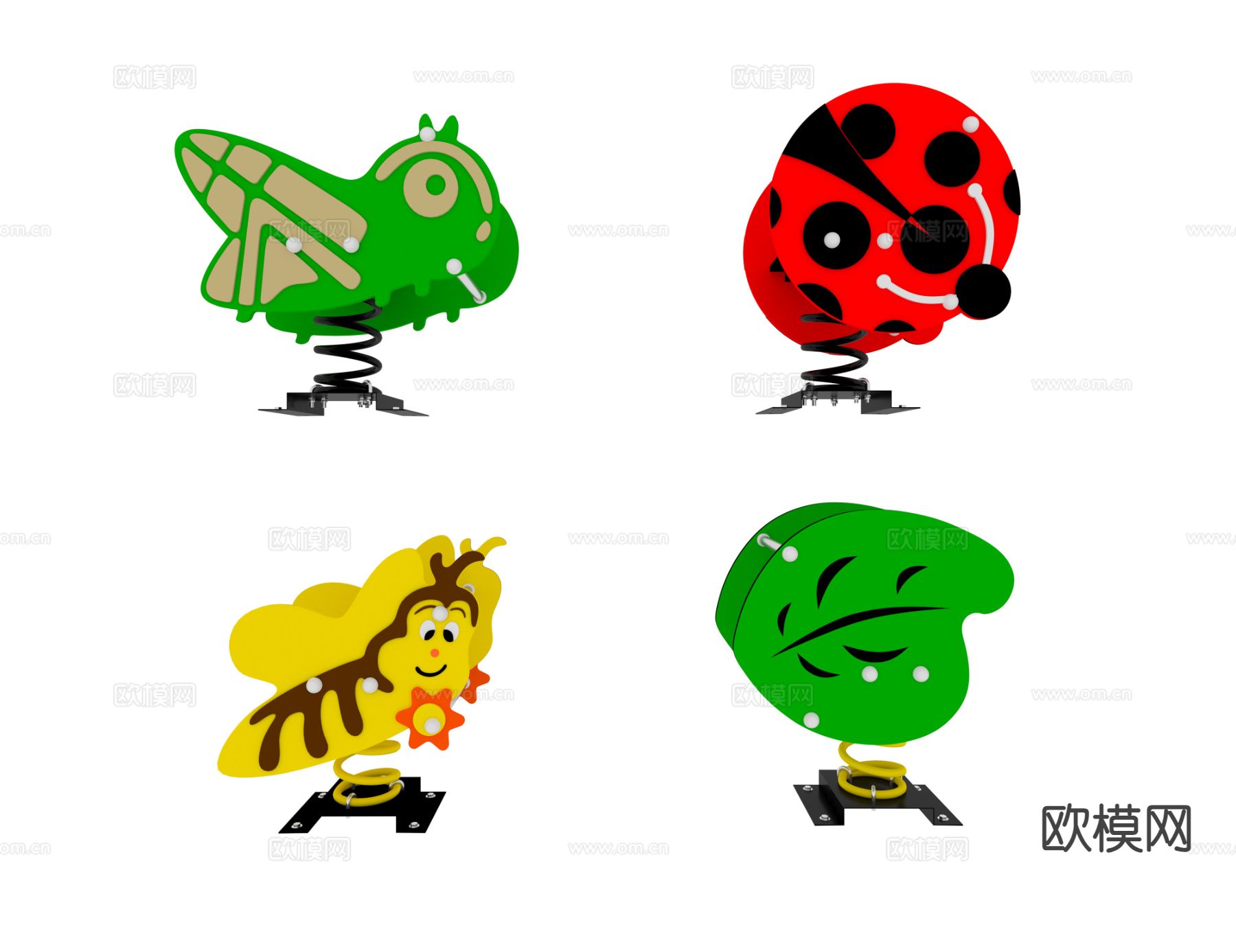 昆虫摇马 摇摇乐 游乐设施3d模型下载