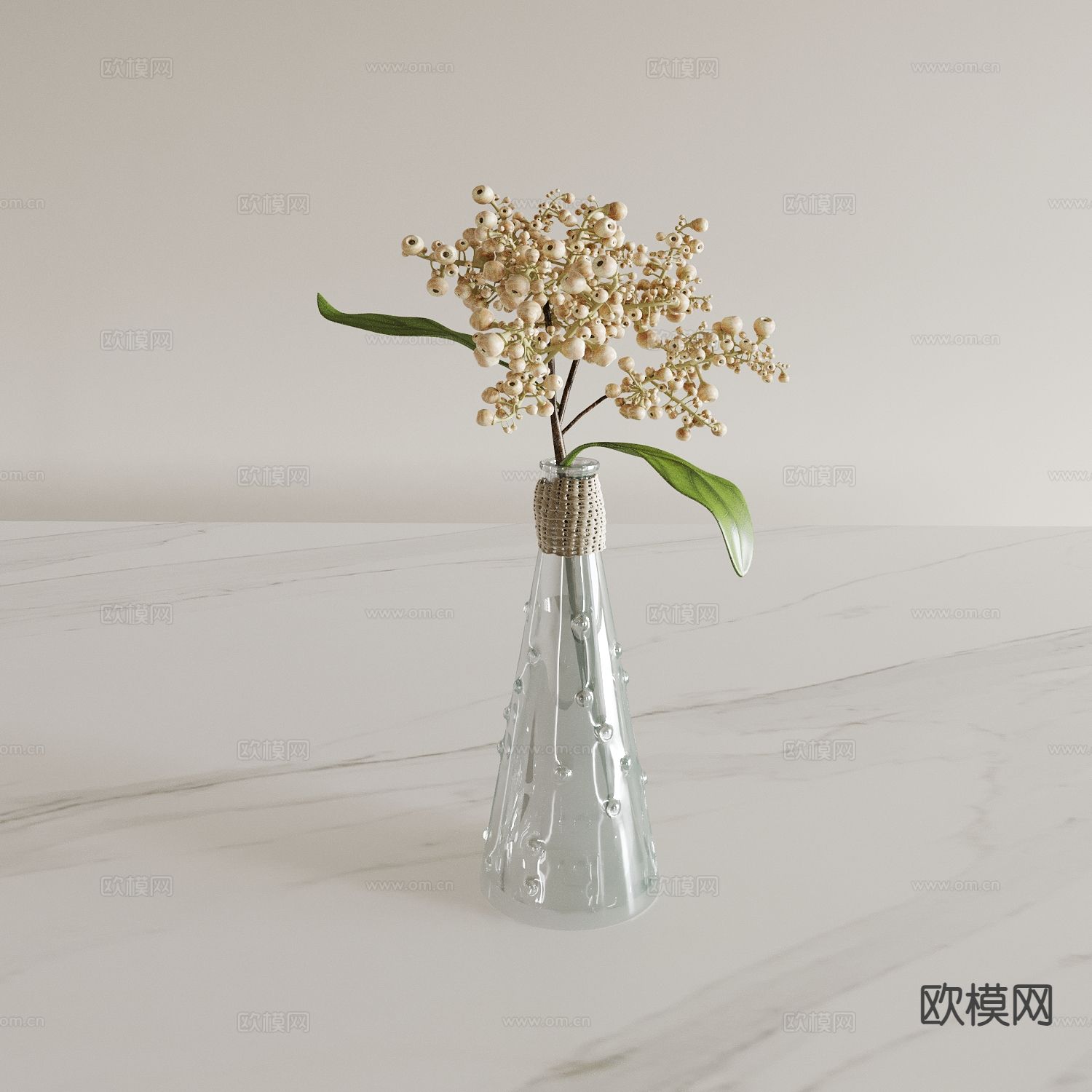 现代花瓶 花艺 玻璃花瓶3d模型