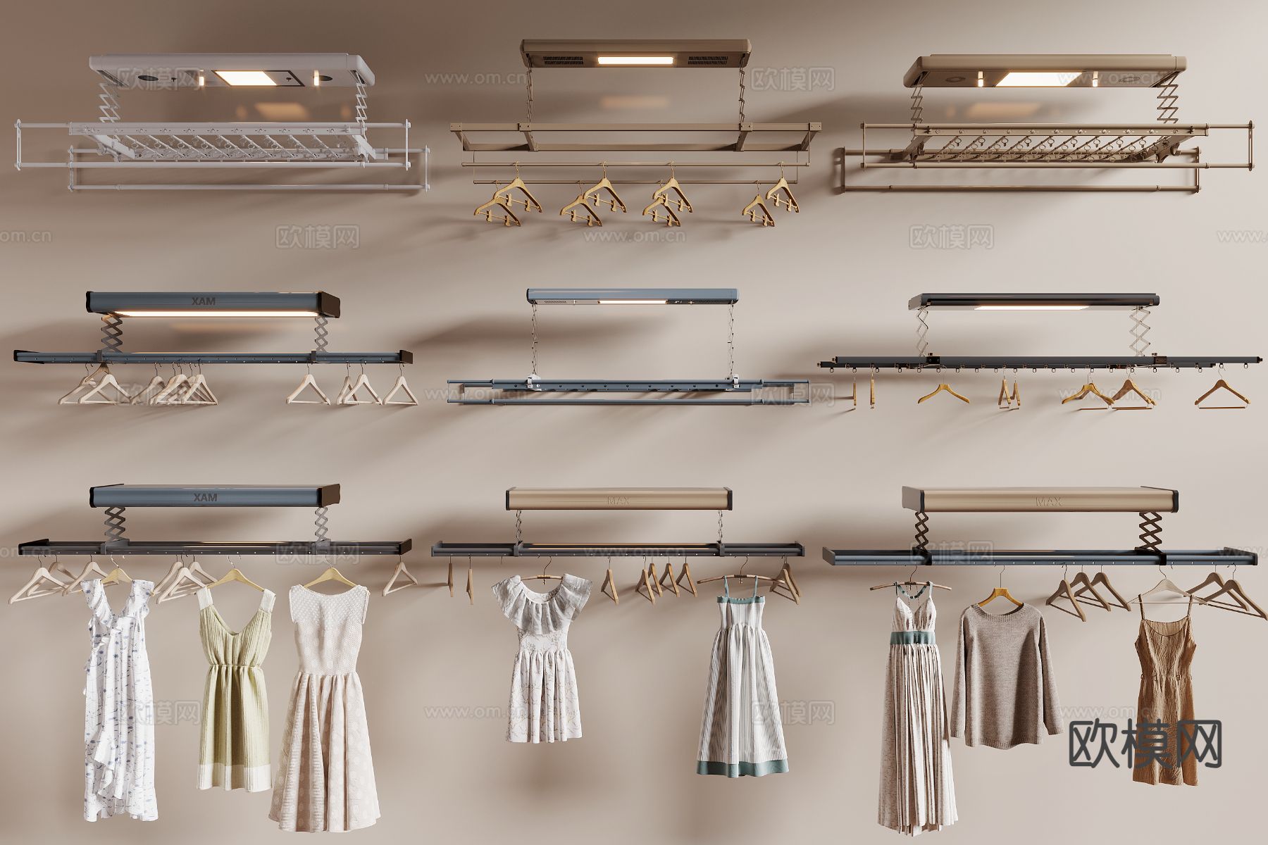 升降晾衣架3d模型下载