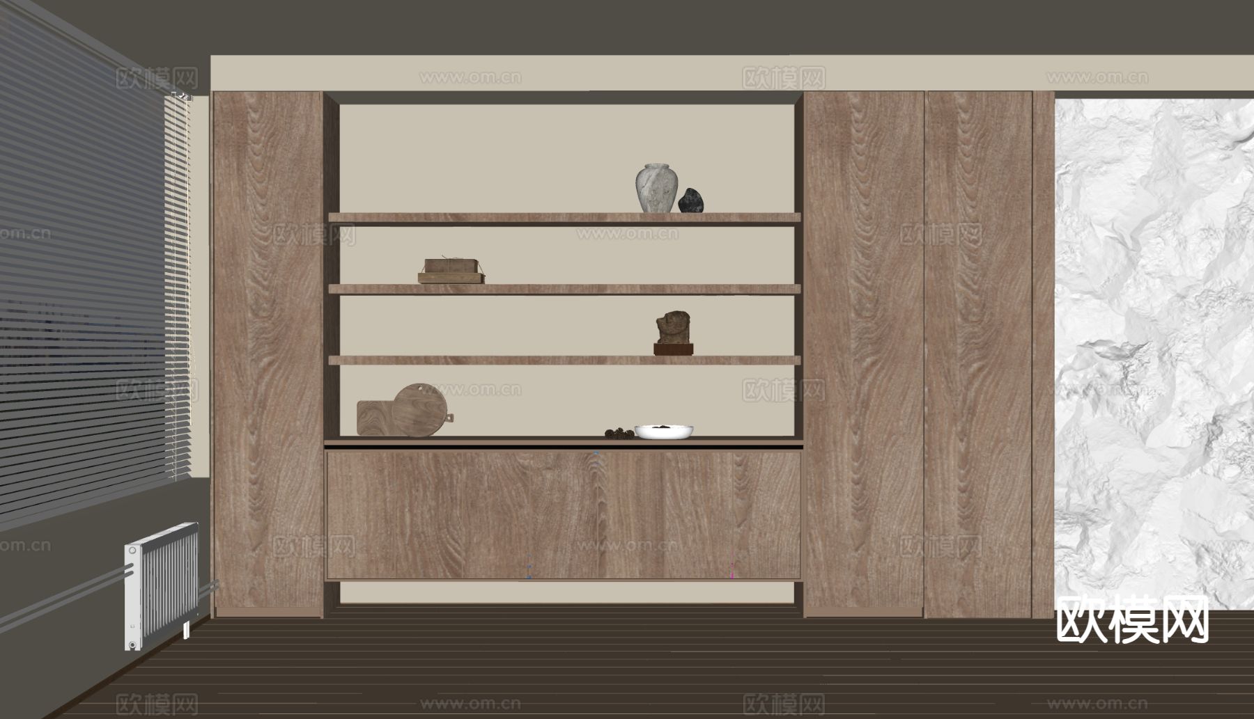侘寂橱柜su模型下载（渲染图1）