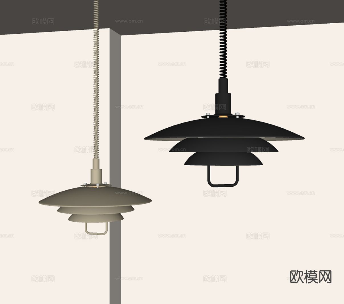 简约吊灯 飞碟吊灯su模型