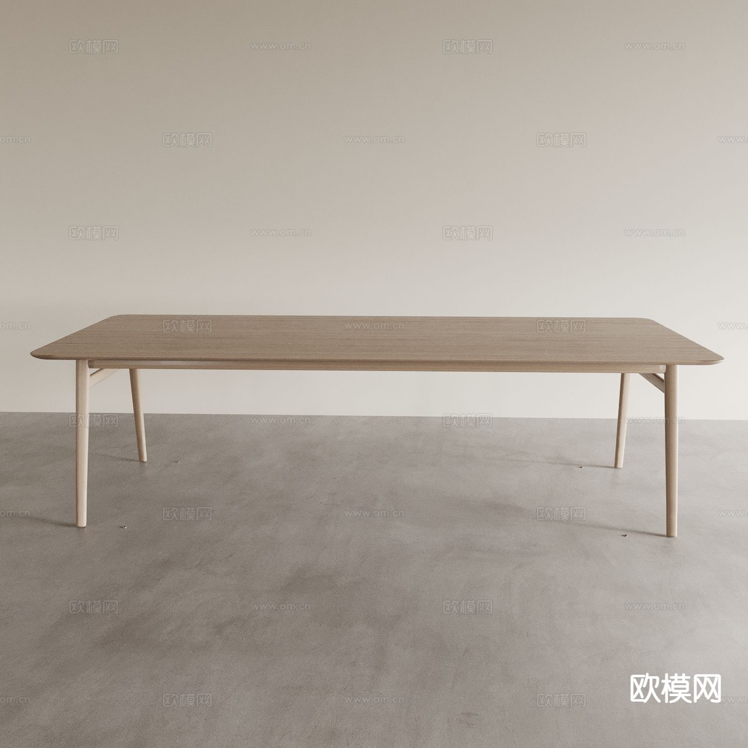 原木风桌子 餐桌3d模型下载