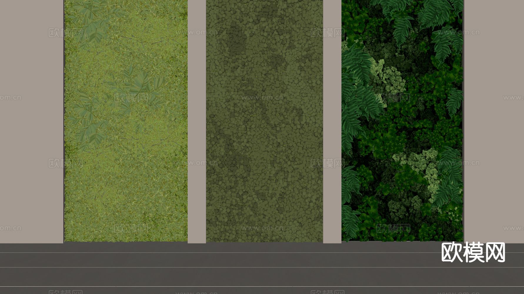 绿植墙 植物墙 苔藓墙su模型下载（渲染图1）