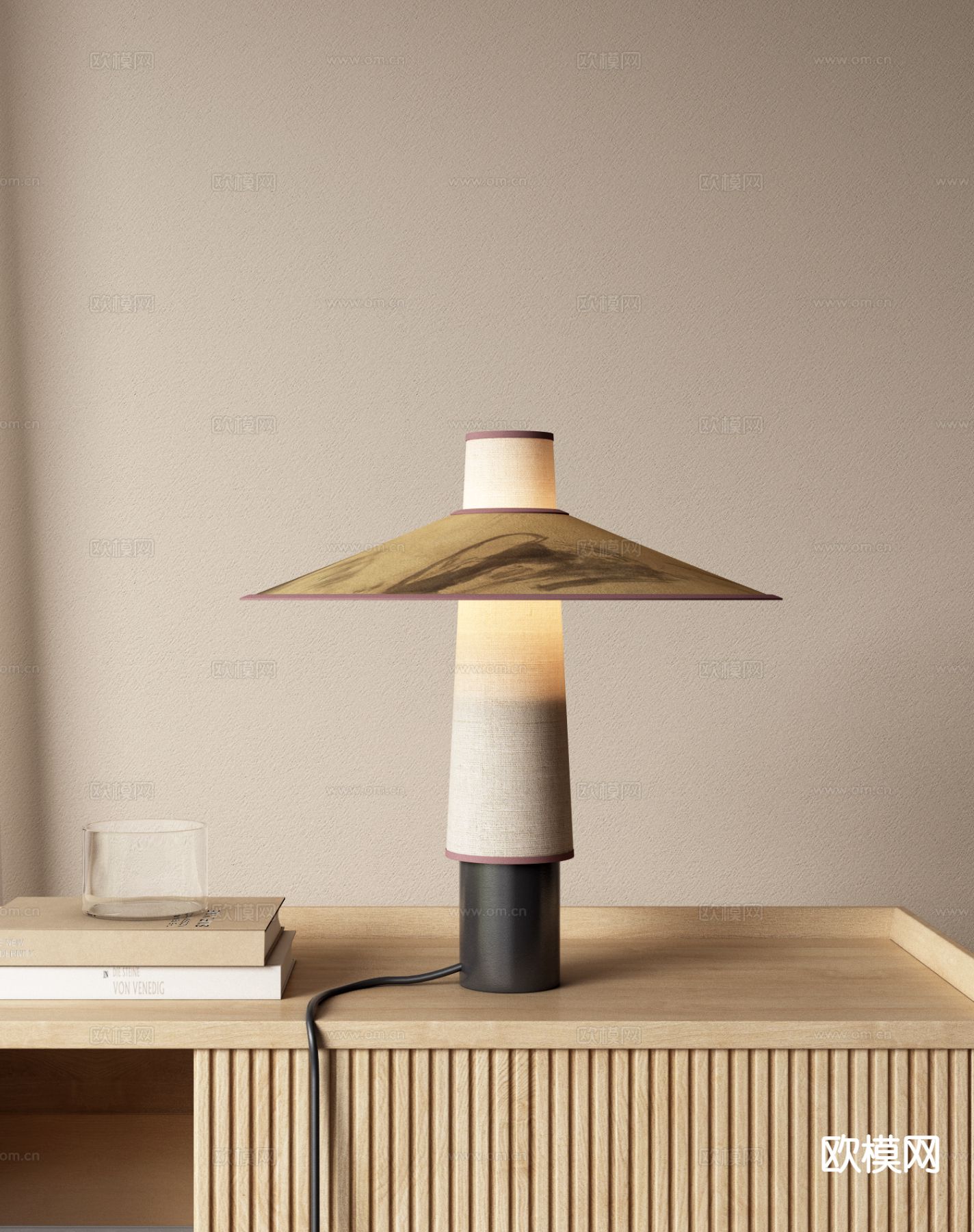 侘寂台灯 床头灯 阅读灯su模型下载（渲染图2）