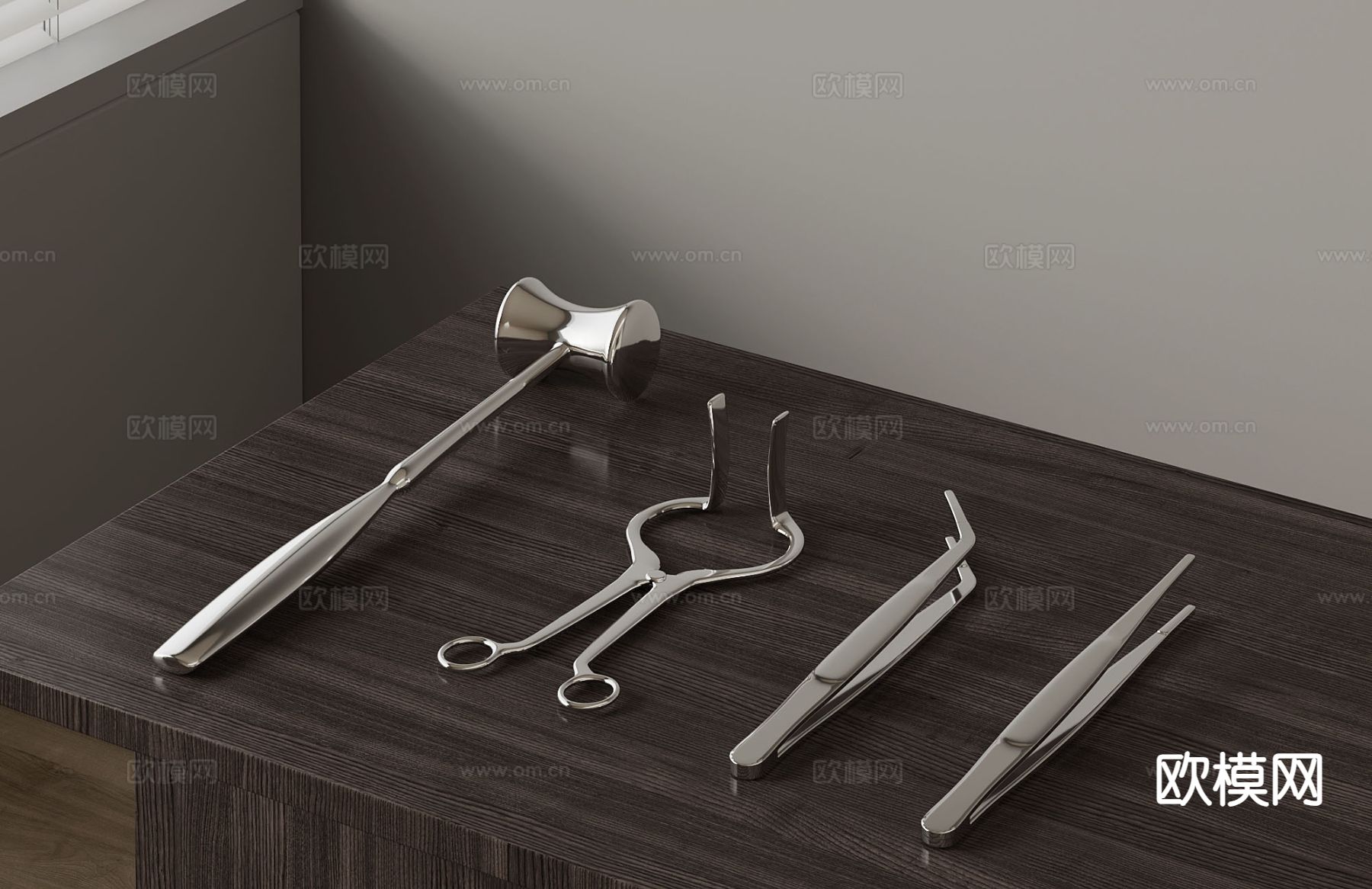 手术工具 手术钳 手术锤 镊子su模型下载（渲染图2）