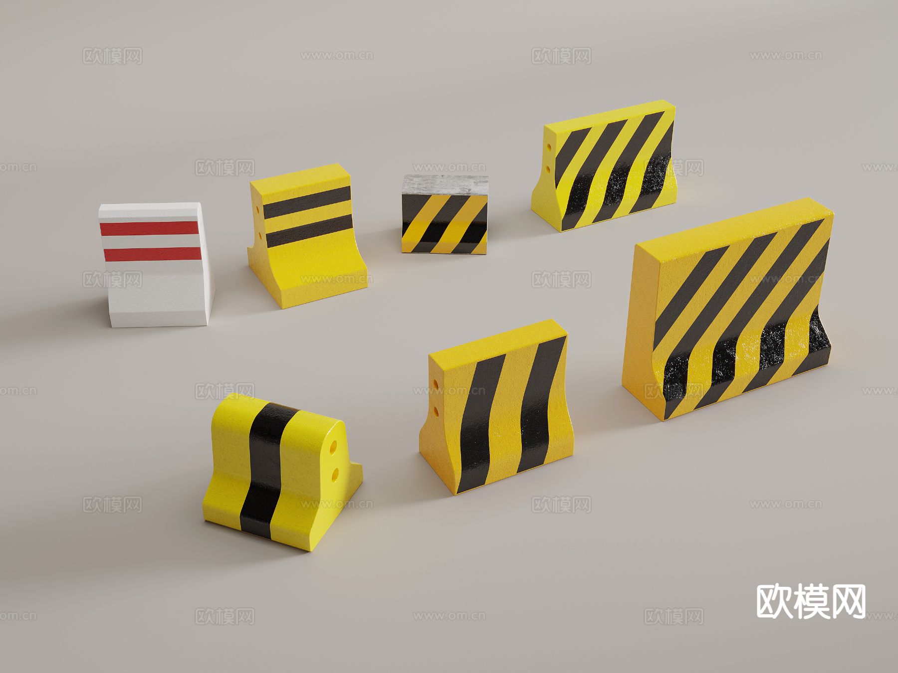 市政路障 水泥墩 隔离墩su模型下载（渲染图2）