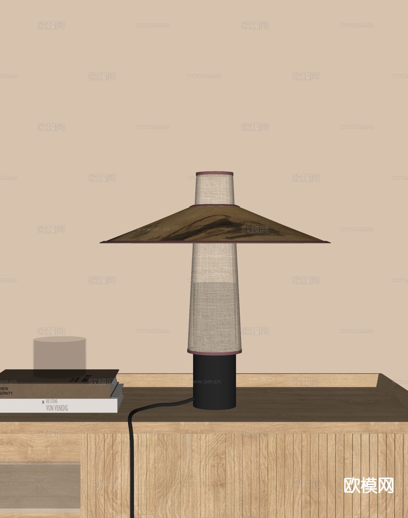 侘寂台灯 床头灯 阅读灯su模型下载（渲染图1）