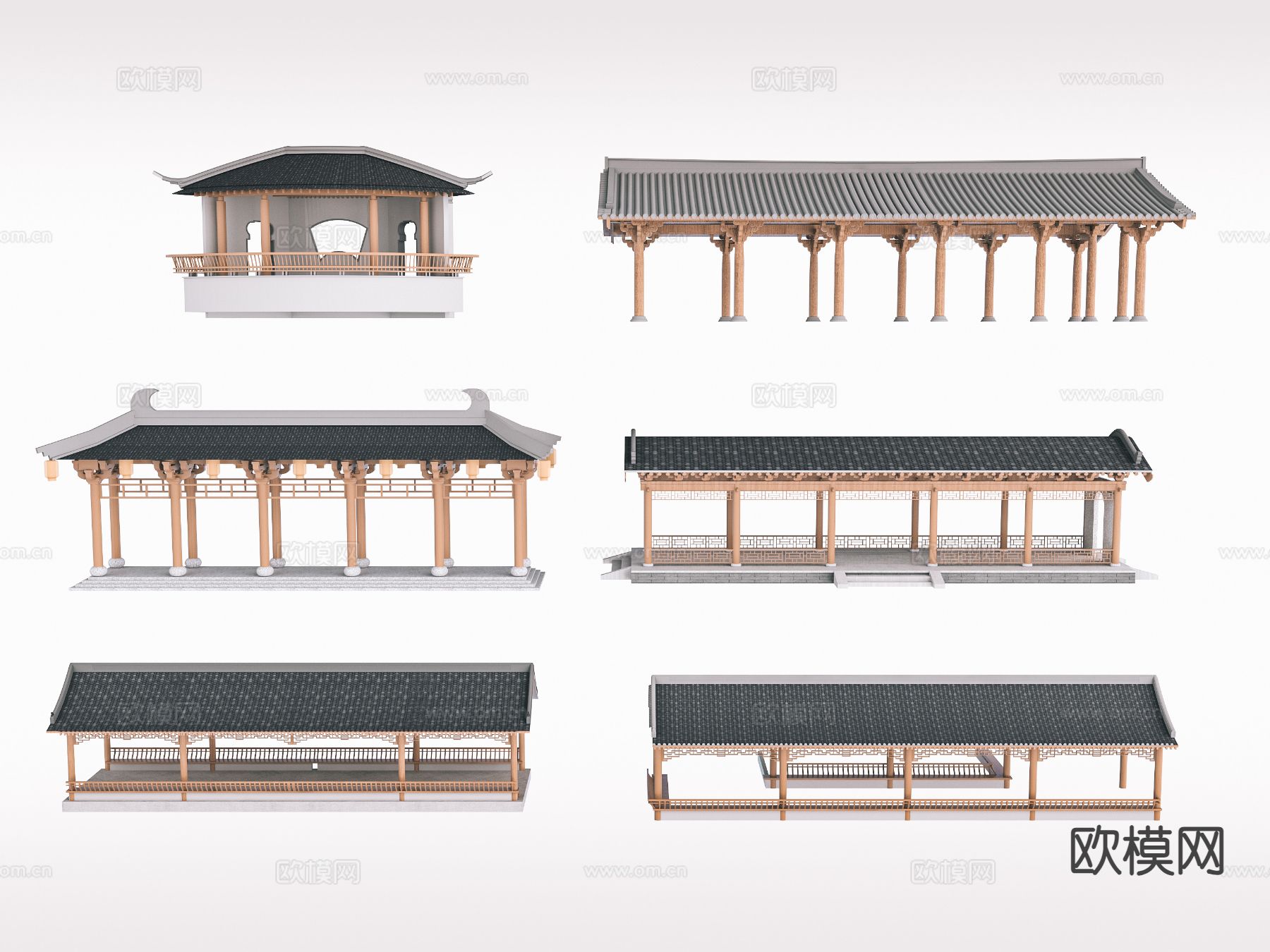 景观连廊 凉亭 长廊3d模型