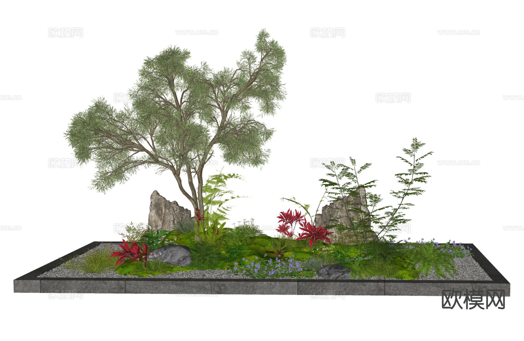 植物造景 植物堆 微地形su模型下载（渲染图1）