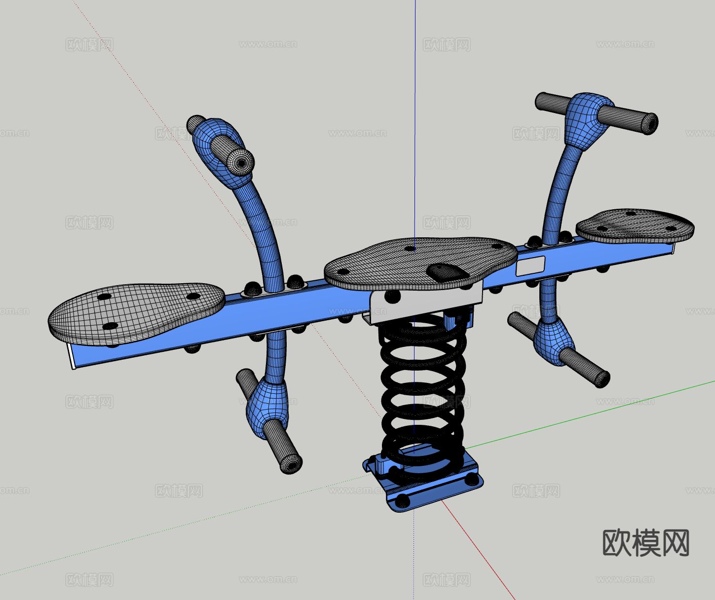 儿童跷跷板su模型下载（渲染图1）