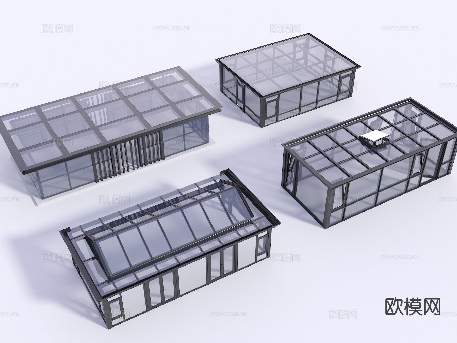 现代阳光房 阳光棚 玻璃房3d模型