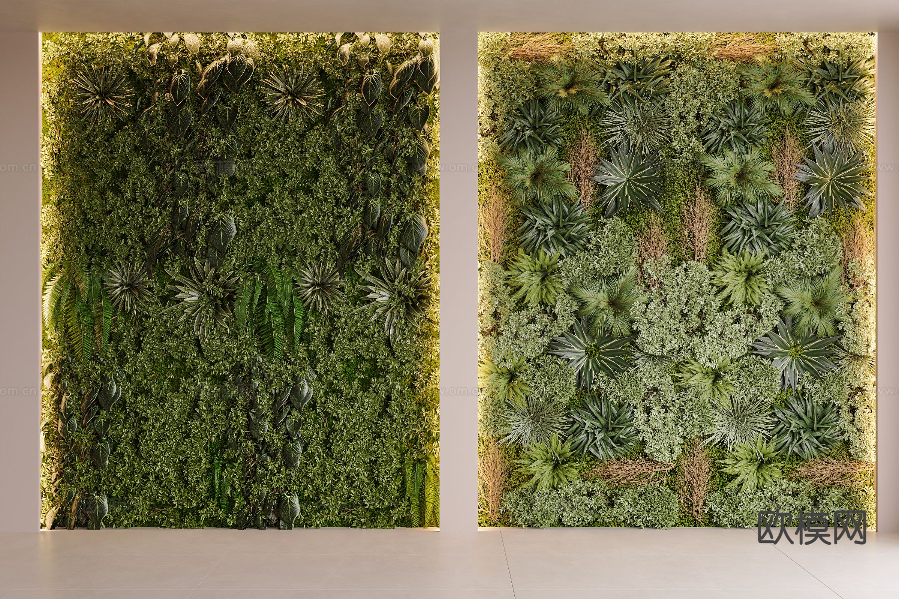 绿植墙 植物装饰墙su模型下载（渲染图2）