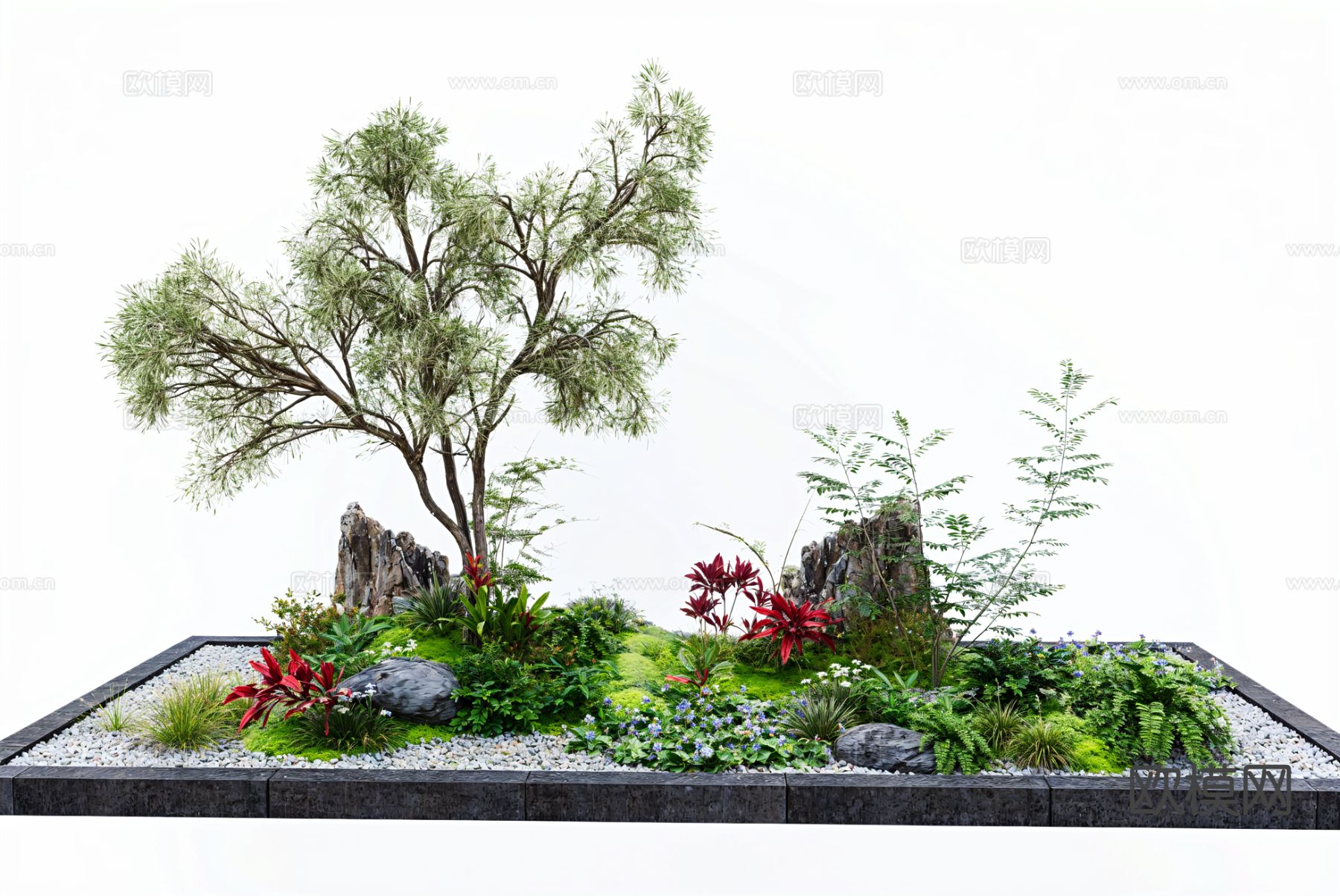 植物造景 植物堆 微地形su模型下载（渲染图2）