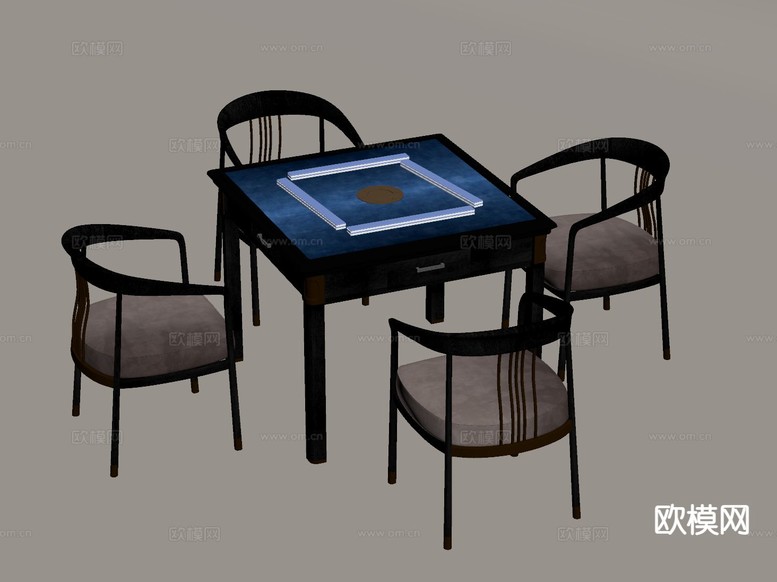 新中式麻将桌su模型下载(渲染图1)