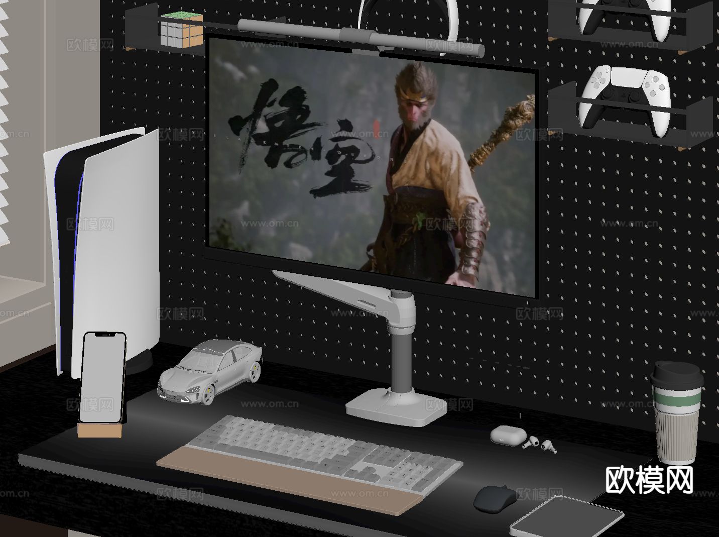 电竞电脑 键盘 鼠标su模型下载（渲染图1）