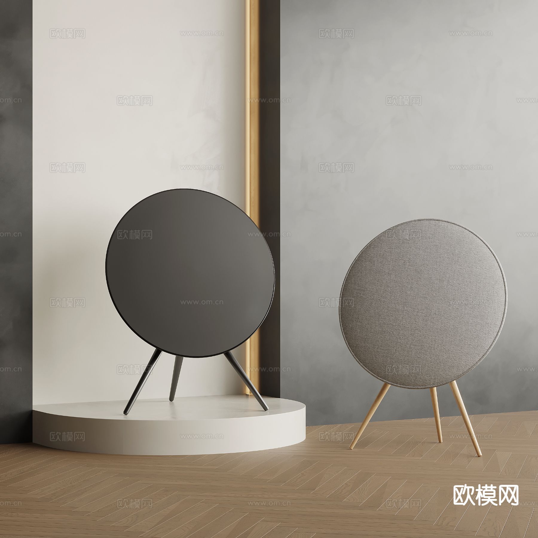 现代音响su模型下载（渲染图2）