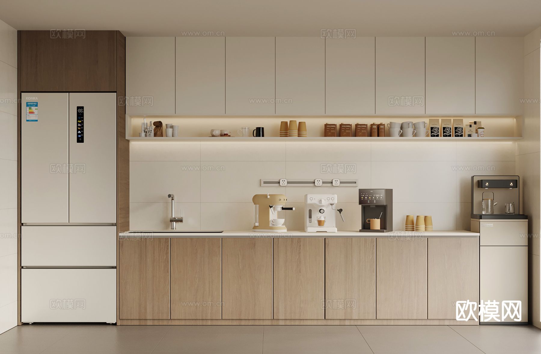 现代茶水间su模型下载（渲染图2）