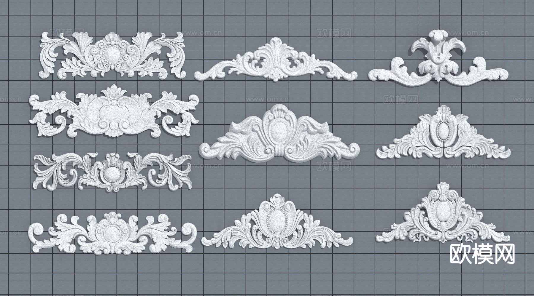 欧式浮雕 花板 雕花3d模型
