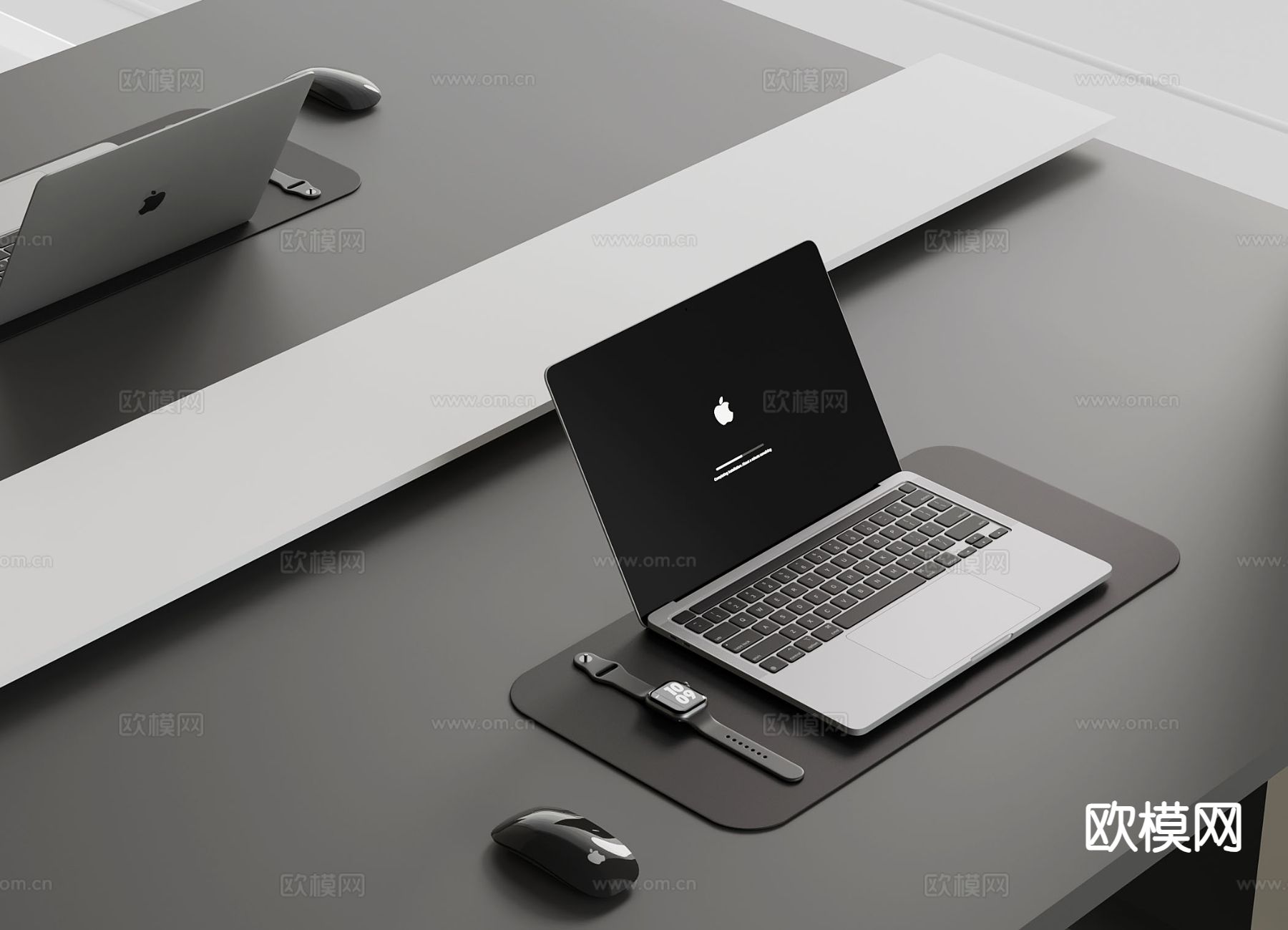 笔记本电脑 鼠标 手表su模型下载（渲染图2）