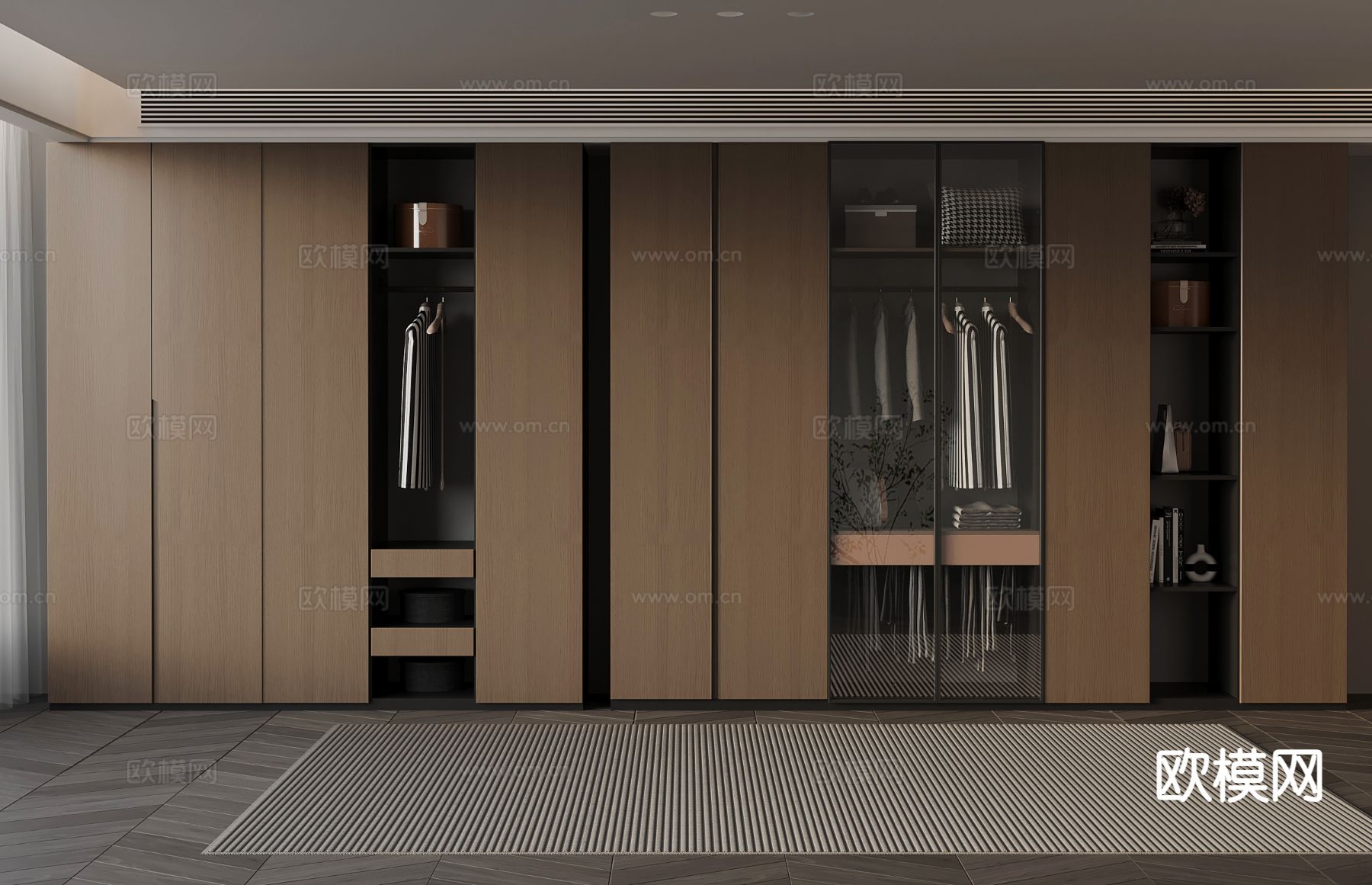 意式衣柜su模型下载（渲染图2）