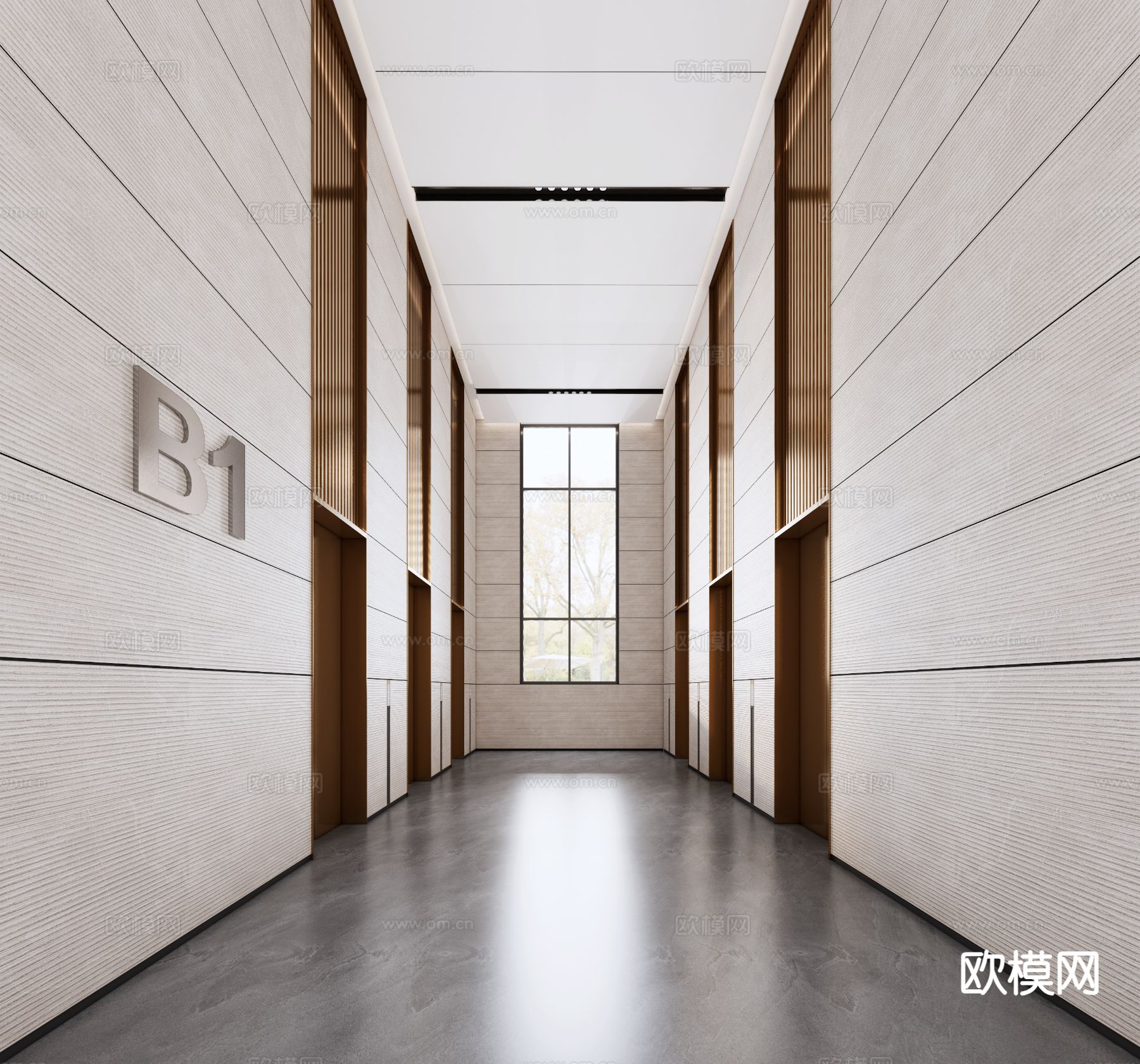 现代电梯厅su模型下载