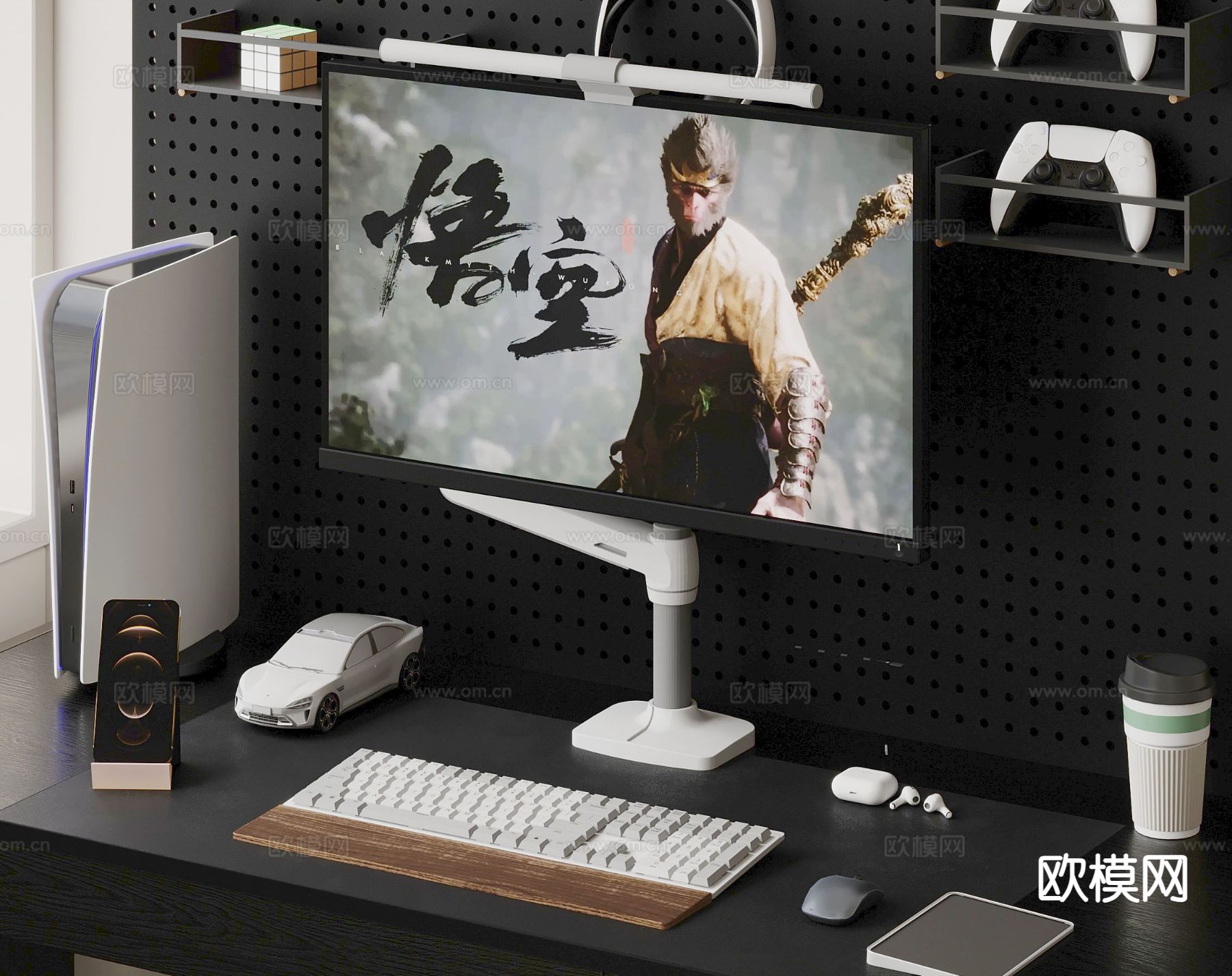 电竞电脑 键盘 鼠标su模型下载（渲染图2）