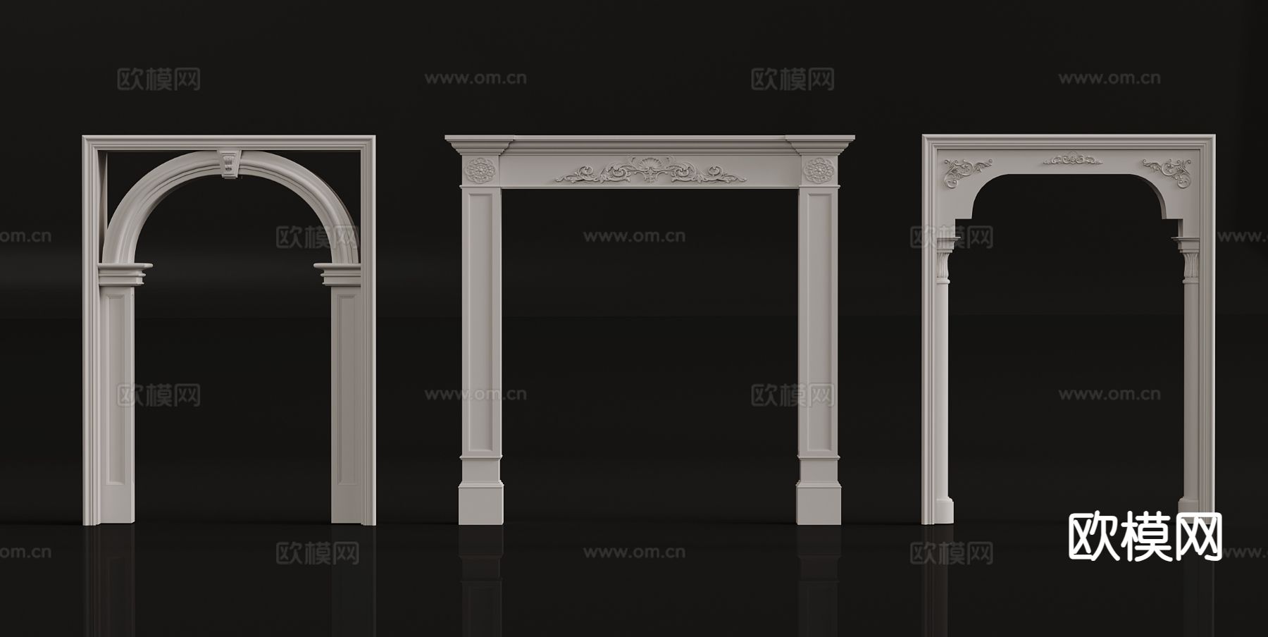 法式垭口 门套su模型下载（渲染图2）