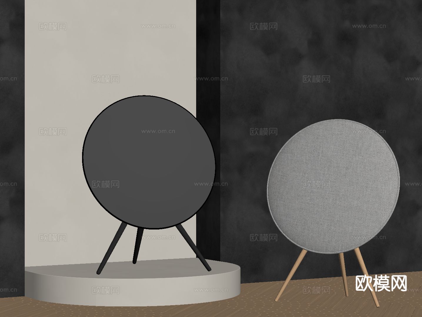 现代音响su模型下载（渲染图1）