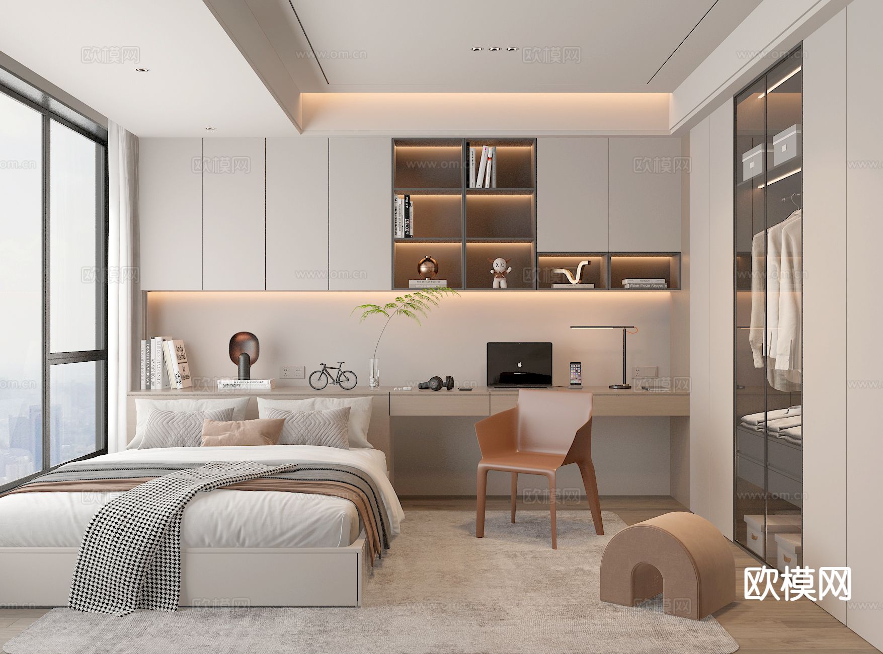 榻榻米卧室 次卧3d模型下载