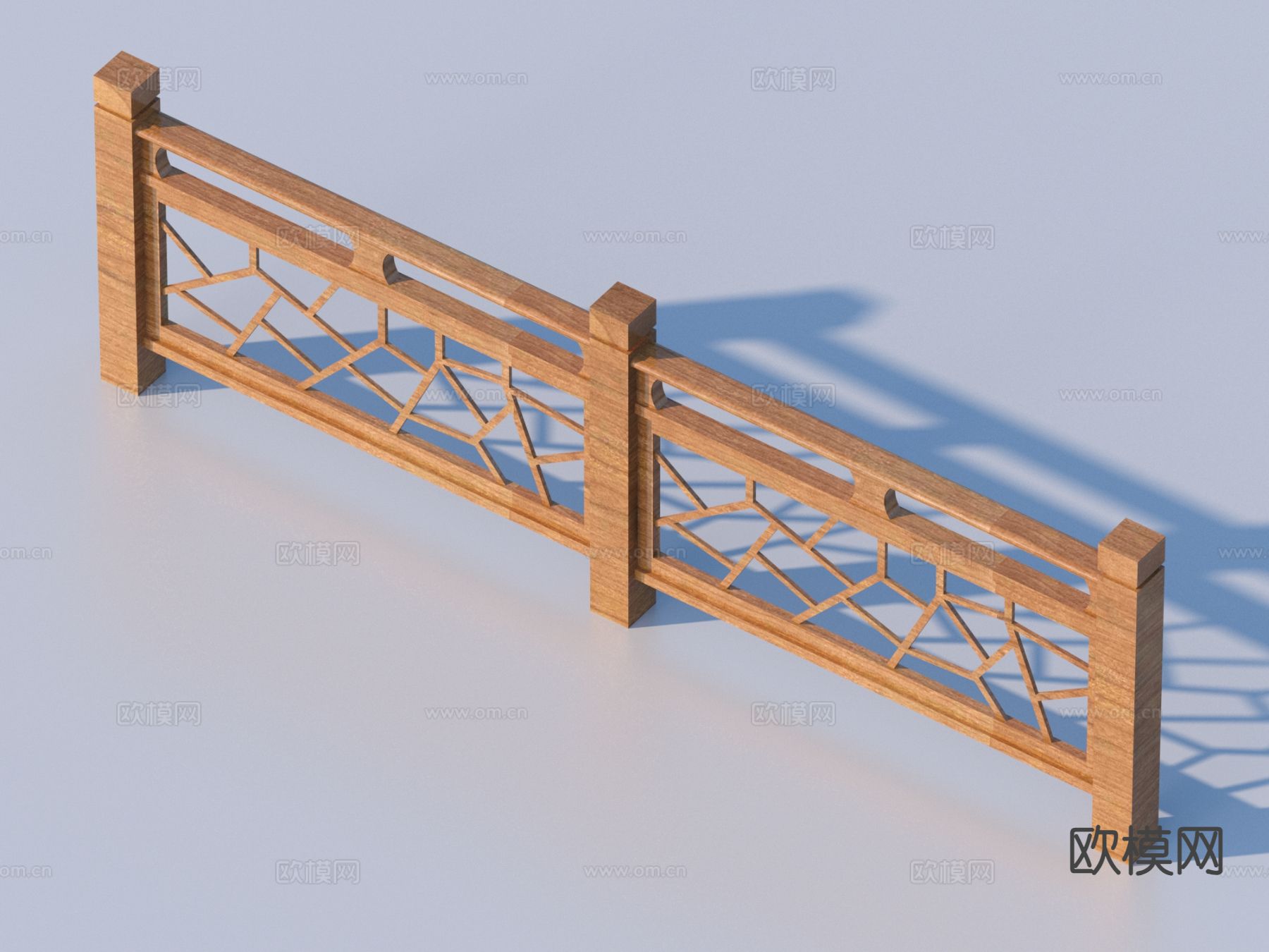 新中式栏杆 护栏 围栏3d模型