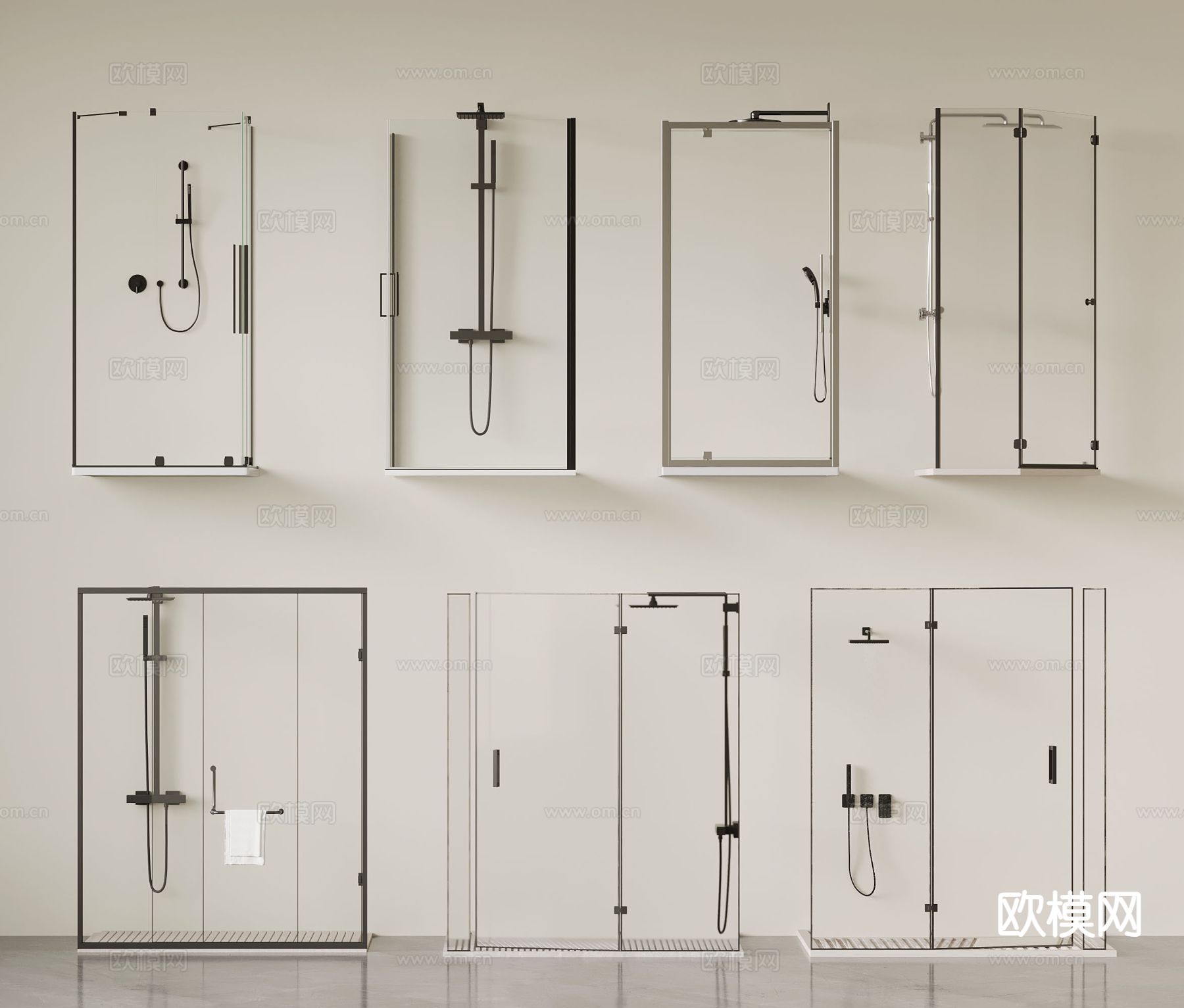淋浴房 淋浴间 冲凉房su模型下载（渲染图2）