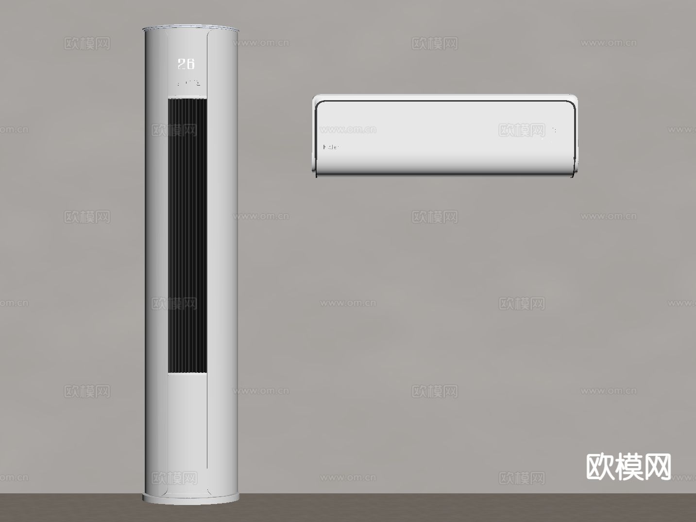 立式空调 壁挂式空调su模型