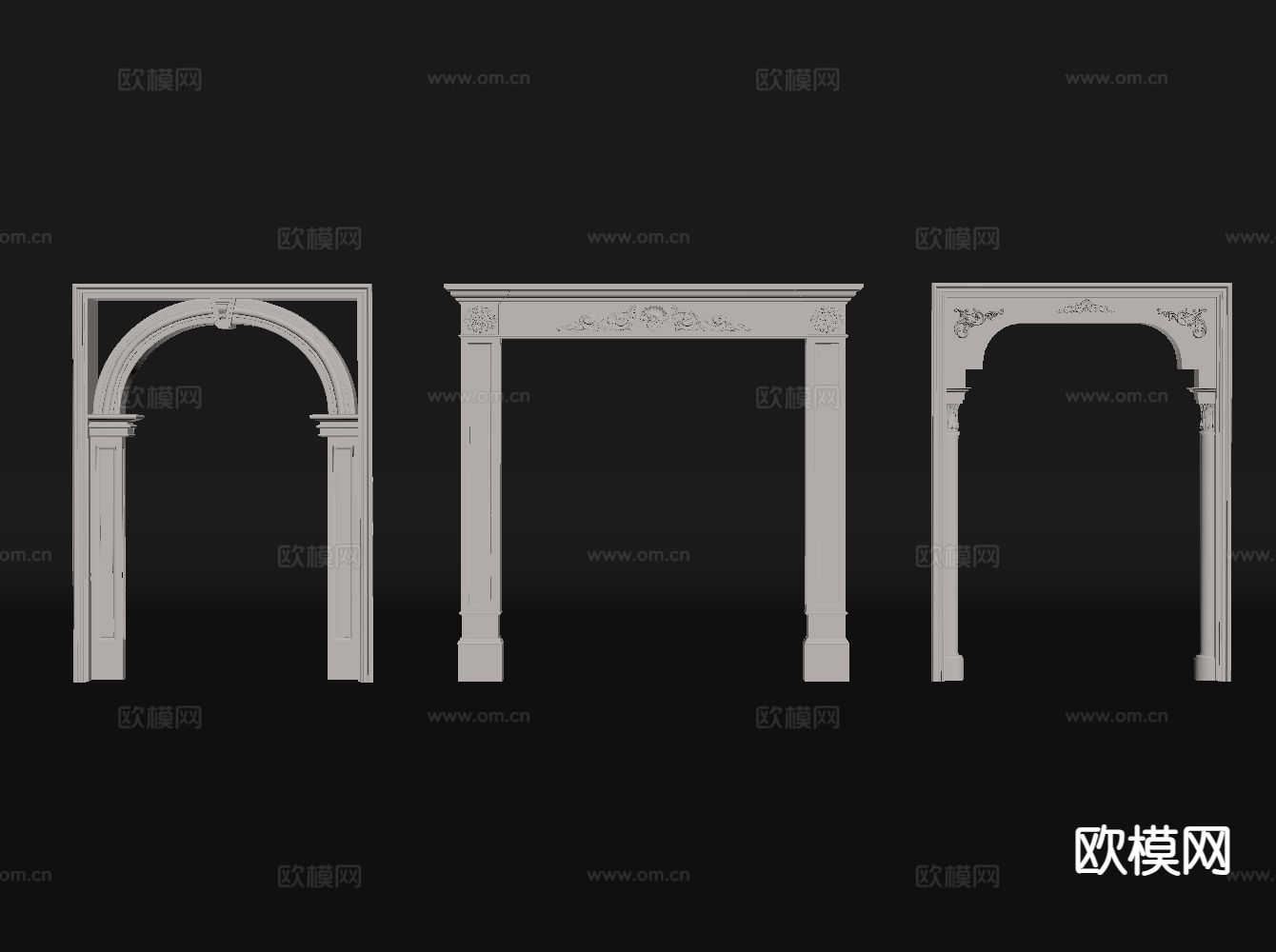 法式垭口 门套su模型下载（渲染图1）