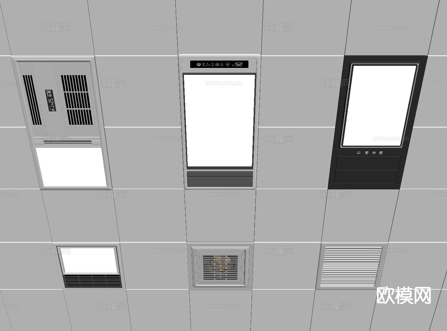 现代浴霸 铝扣板su模型下载（渲染图2）