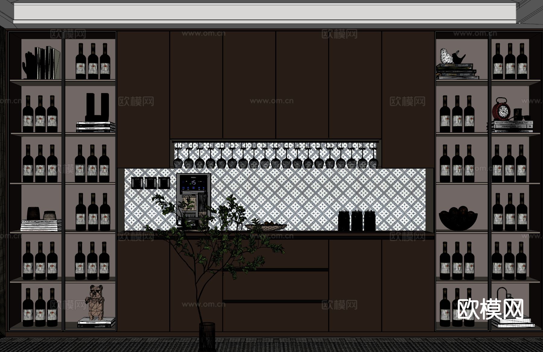 意式酒柜 餐边柜su模型