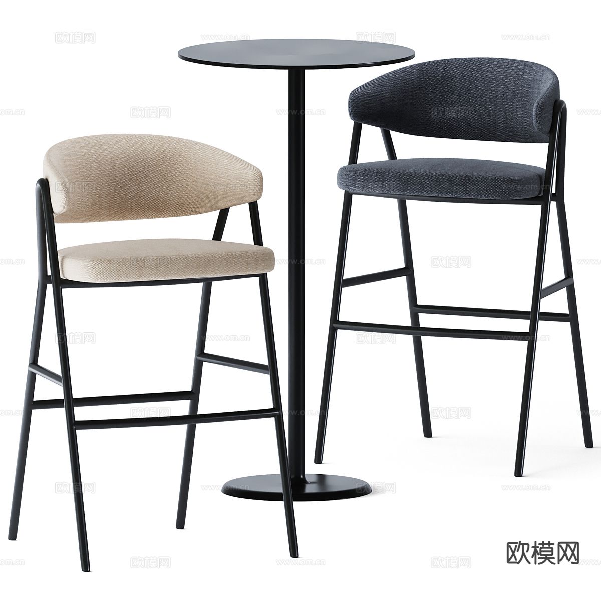 小吧台 吧椅3d模型下载