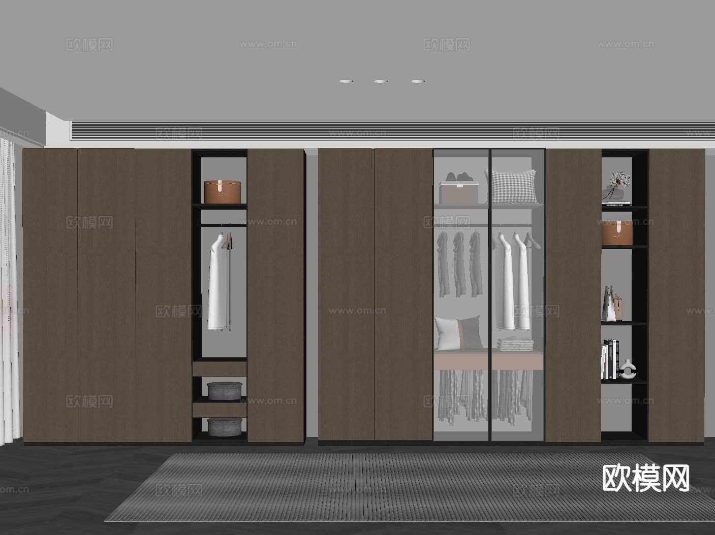 意式衣柜su模型下载（渲染图1）