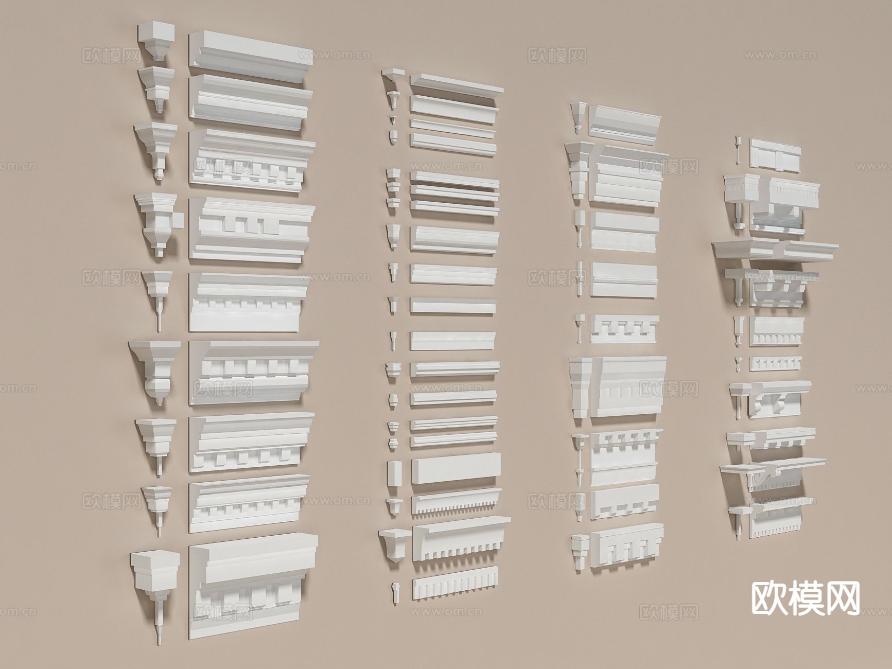 欧式石膏线条 石膏线 边线 顶角线3d模型