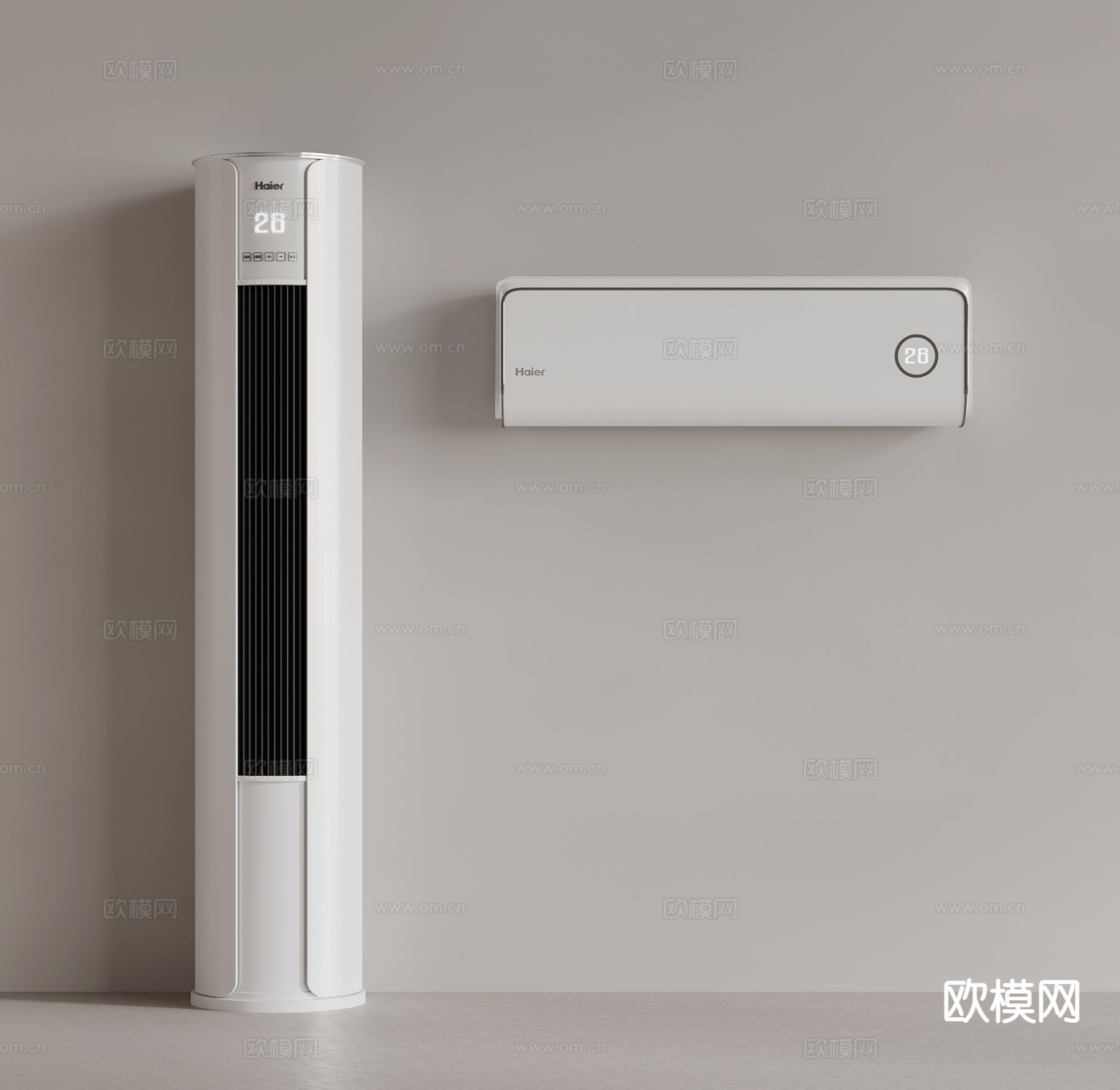 立式空调 壁挂式空调su模型