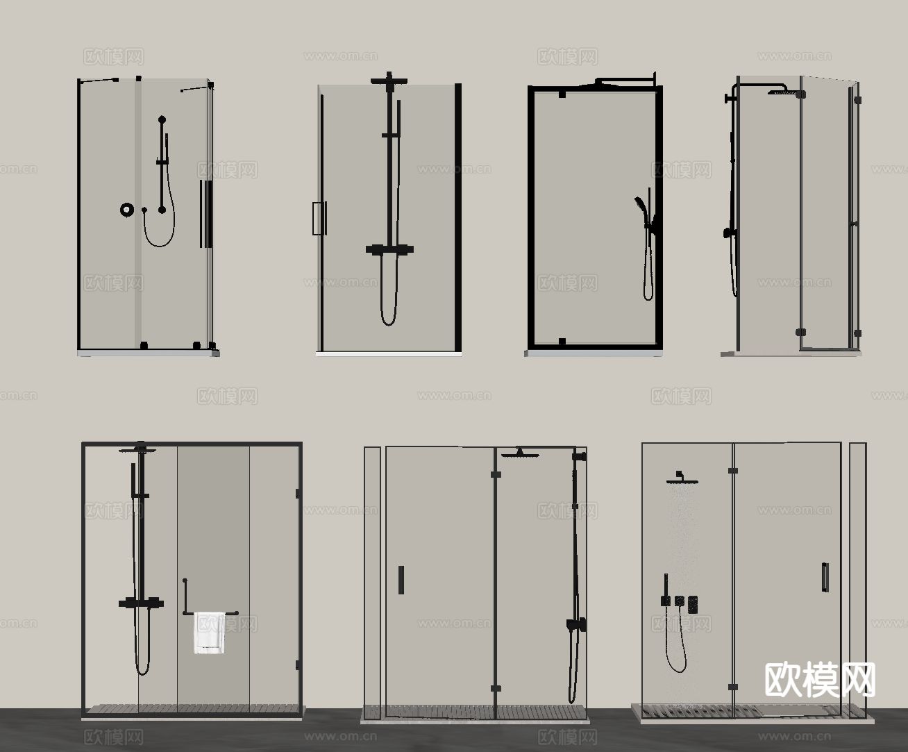 淋浴房 淋浴间 冲凉房su模型下载（渲染图1）