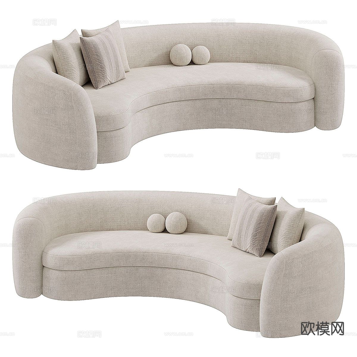 现代弧形沙发 异形沙发3d模型下载
