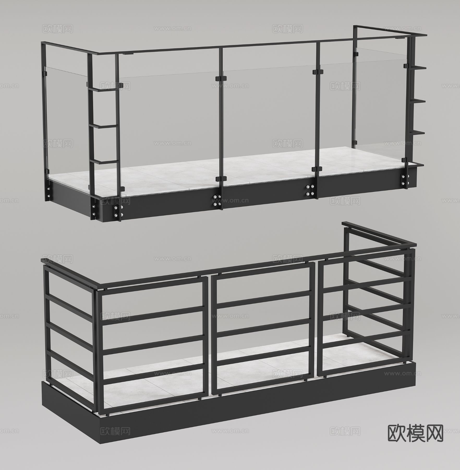 现代阳台护栏 围栏 栅栏3d模型