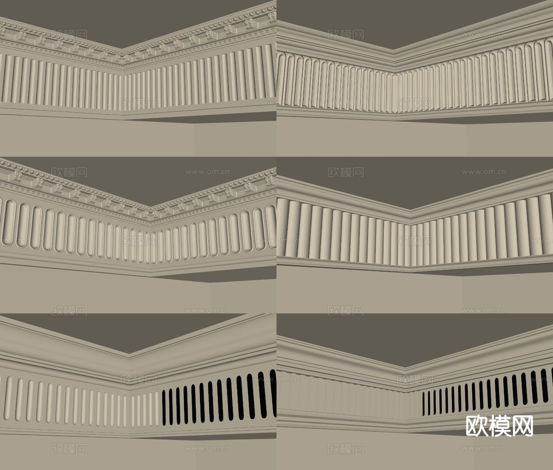 法式线条 石膏线条 檐线 角线su模型