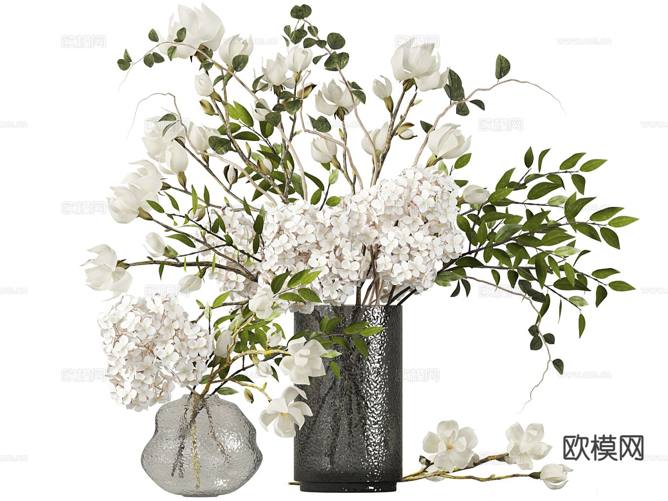 现代花瓶 花艺 鲜花 插花su模型下载（渲染图3）